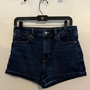 American Eagle Dark Wash Cuffed Denim Mom 
Shorts 6